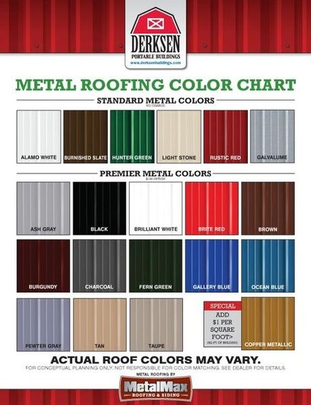 Metal Roofing Color Chart